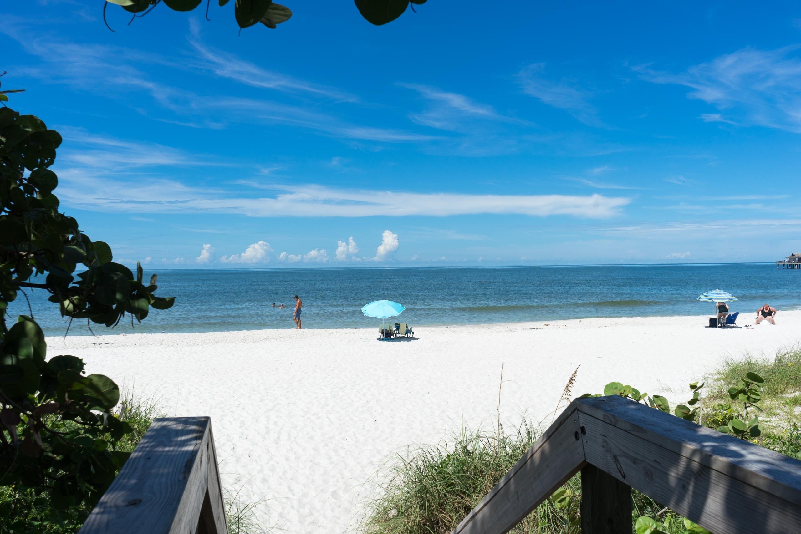 Naples, FL Beach with Beach Chairs and Umbrella